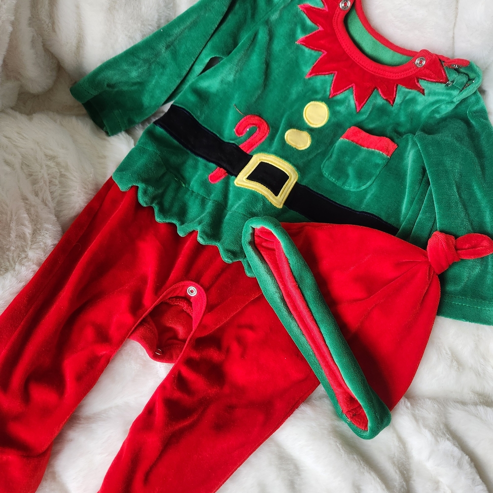 Kids Elf Costume - Red & Green Holiday Outfit